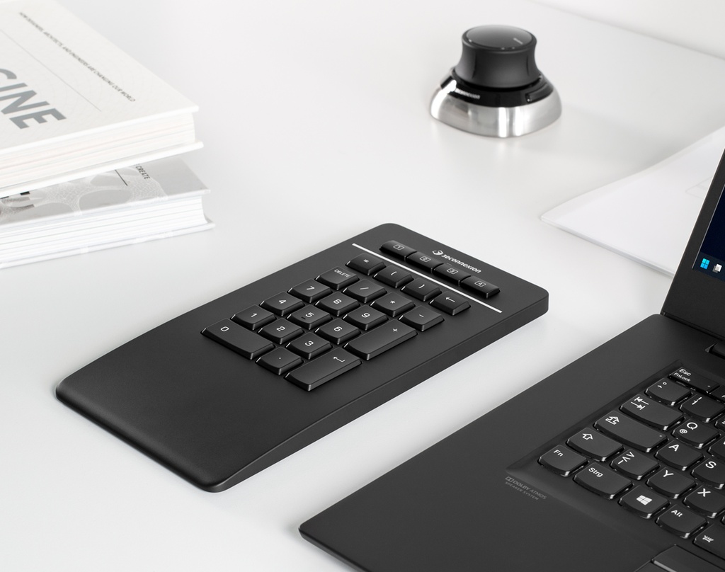 3Dconnexion - Numpad Pro (3DX‑700105) – Pad numérico inalámbrico profesional con teclas programables