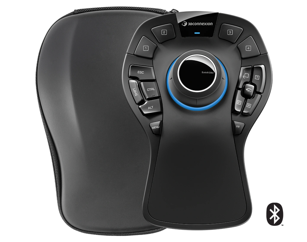 3Dconnexion-SpaceMouse® Pro Wireless BT Professional (3DX‑700119) – Ratón 3D inalámbrico USB‑C/Bluetooth, 15 botones programables, viaje incluido