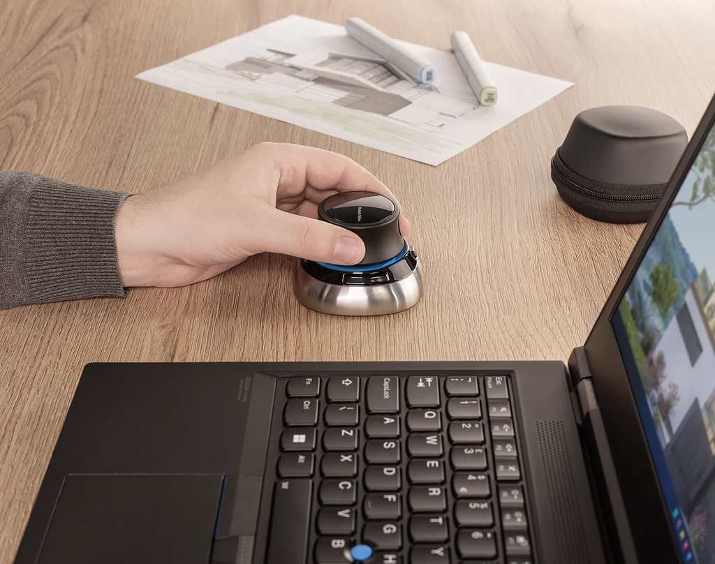 3Dconnexion - SpaceMouse ® Wireless Kit 2 (3DX‑700136) – Navegación 3D inalámbrica, receptor USB, cargador USB‑C, compacto y profesional