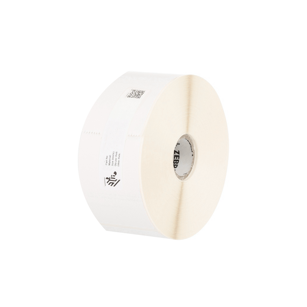 10022933- ZEBRA - Etiqueta 1.5"x0.75", T. Térmica. Polipropileno Blanco, PolyPro 4000T Removible, para Impresora de Escritorio, 1500/Rollo, con adhesivo Removible, Perf. entre etiq., 2 al paso. Núcleo 1".  Diámetro 5". 1 Rollos/caja. Peso por caja 0.45 kg. 