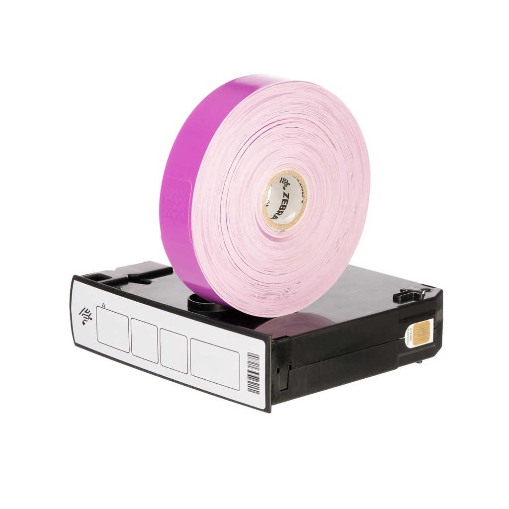 Wristband, Polypropylene, 1x10in (25.4x254mm); Direct thermal, Z-Band Splash, Adhesive closure, Cartridge, 350/roll, 6/box, Purple