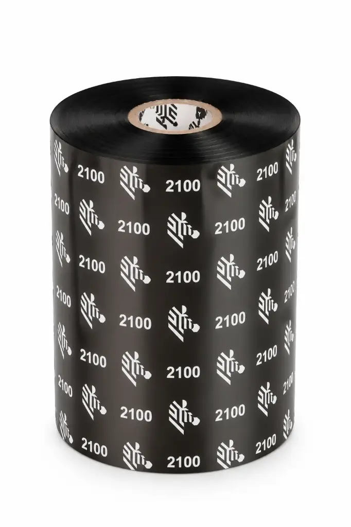 ZEBRA - Wax Ribbon, 156mmx600m (6.14inx1968.5ft), 2100; High Performance Wax, 25mm (1in) core, 10/box