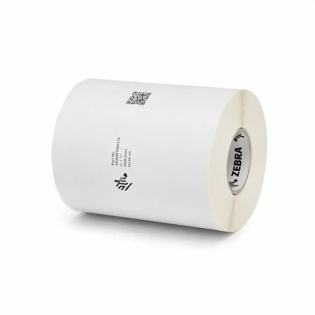ZIPZEM10045176 - ZEBRA - Etiqueta 50.8"x31.75", T. Directa. Papel Blanco, Z-Essentials 400D, para Impresora Mobile, 432/Rollo, con adhesivo Permanente, Sin perf., 1 al paso. Núcleo 0.75". Diámetro 2.2". 36 Rollos/caja. Peso por caja .11 kg.