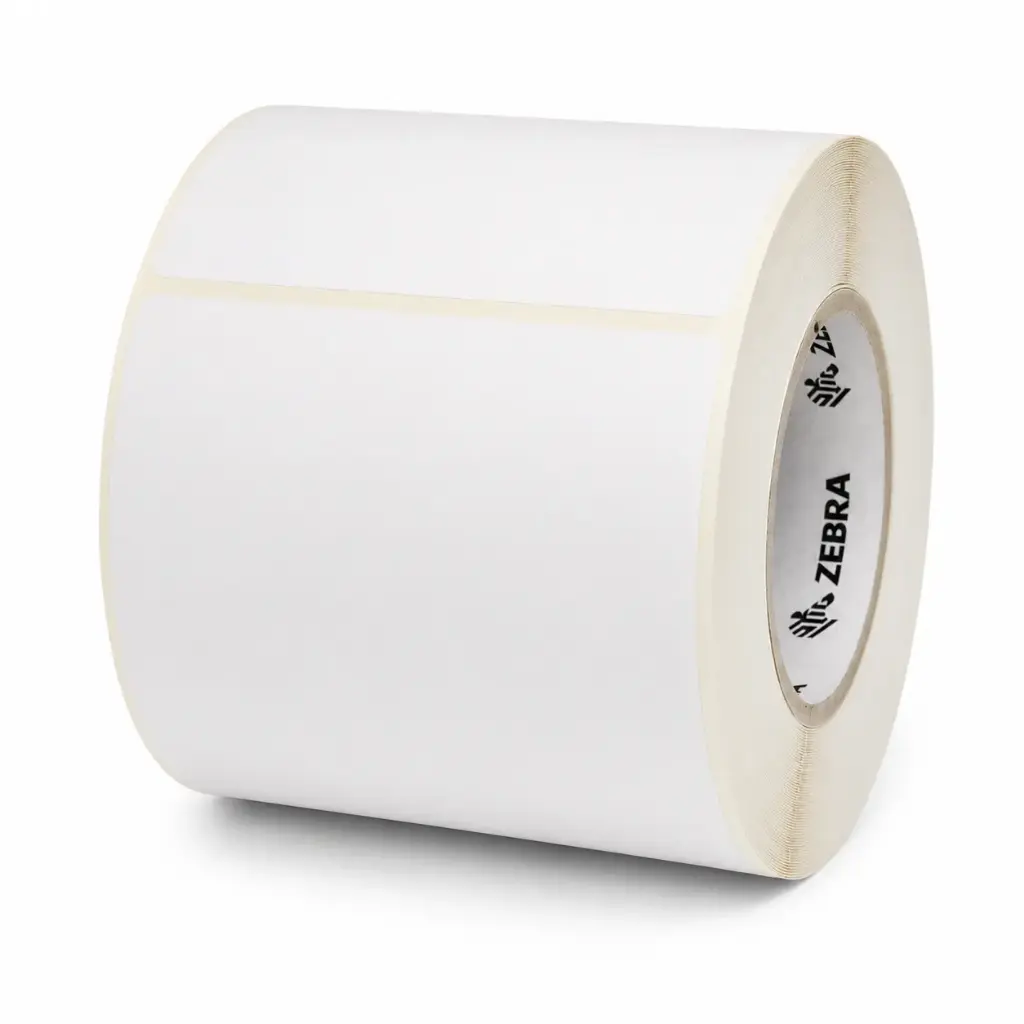 ZIPZET10045193 - ZEBRA - Etiqueta 101.6"x165.1", T. Directa. Papel Blanco, Z-Essentials 400D, para Impresora Industrial, 988/Rollo, con adhesivo Permanente, Perf. entre etiq., 1 al paso. Núcleo 3.". Diámetro 7.9". 4 Rollos/caja. Peso por caja 2.63.