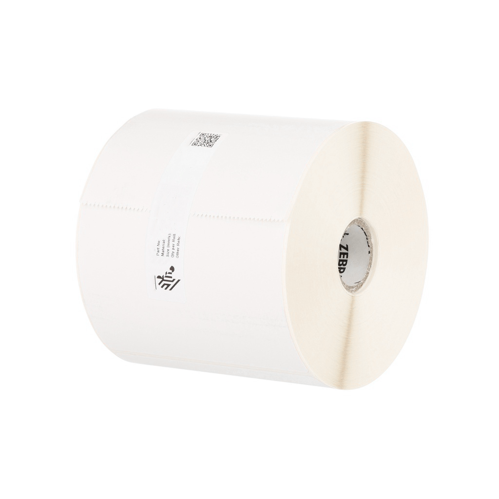 ZIPZPD10045141 - ZEBRA - Etiqueta 101.6"x76.2", T. Directa. Papel Blanco, Z-Perform 1450D, para Impresora Desktop, 947/Rollo, con adhesivo Permanent Rubber, Perf. entre etiq., 1 al paso. Núcleo 1.". Diámetro 5.". 6 Rollos/caja. Peso por caja 1.41 kg.