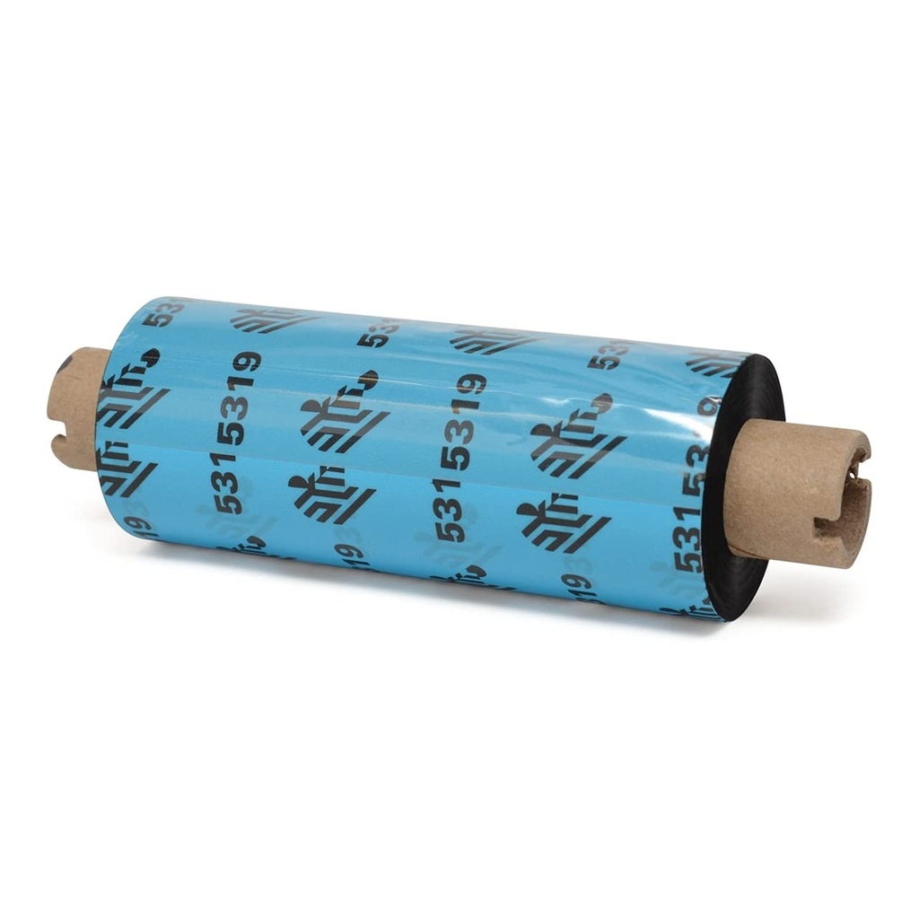 LA05319GS06407 - Zebra - Ribbon de Cera, 64mm x 74m (2.52" x 243'), Modelo 5319 Performance para impresora Desktop. 12 Ribbons/Caja