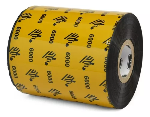 LA06000BK08345 - Zebra - Ribbon de Cera, 83mm x 450m (3.27" x 1476'), Modelo 6000 Wax para impresora Industrial. 24 Ribbons/Caja