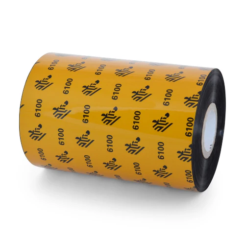 LA06100BK08045 - Zebra - Ribbon de Cera/Resina, 80mm x 450m (3.15" x 1476'), Modelo 6100 Estándar para impresora Industrial. 6 Ribbons/Caja
