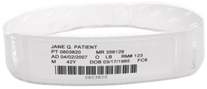 Wristband/Labels, Paper/PET, 8.5x11in (216x279mm); Laser, LaserBand 2 Advanced, Adhesive Closure, Adult, Hole Punched, 1000 sheets/box