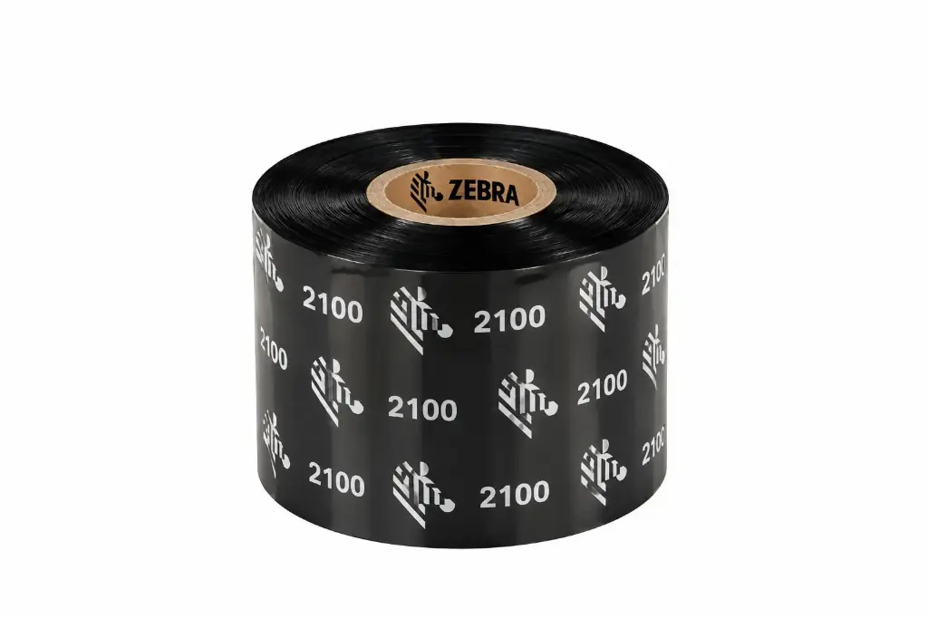 02100BK06045 - Zebra - Ribbon de Cera, 60mm x 450m (2.36" x 1476'), Modelo 2100 Alto Rendimiento para impresora Industrial . 12 Ribbons/Caja