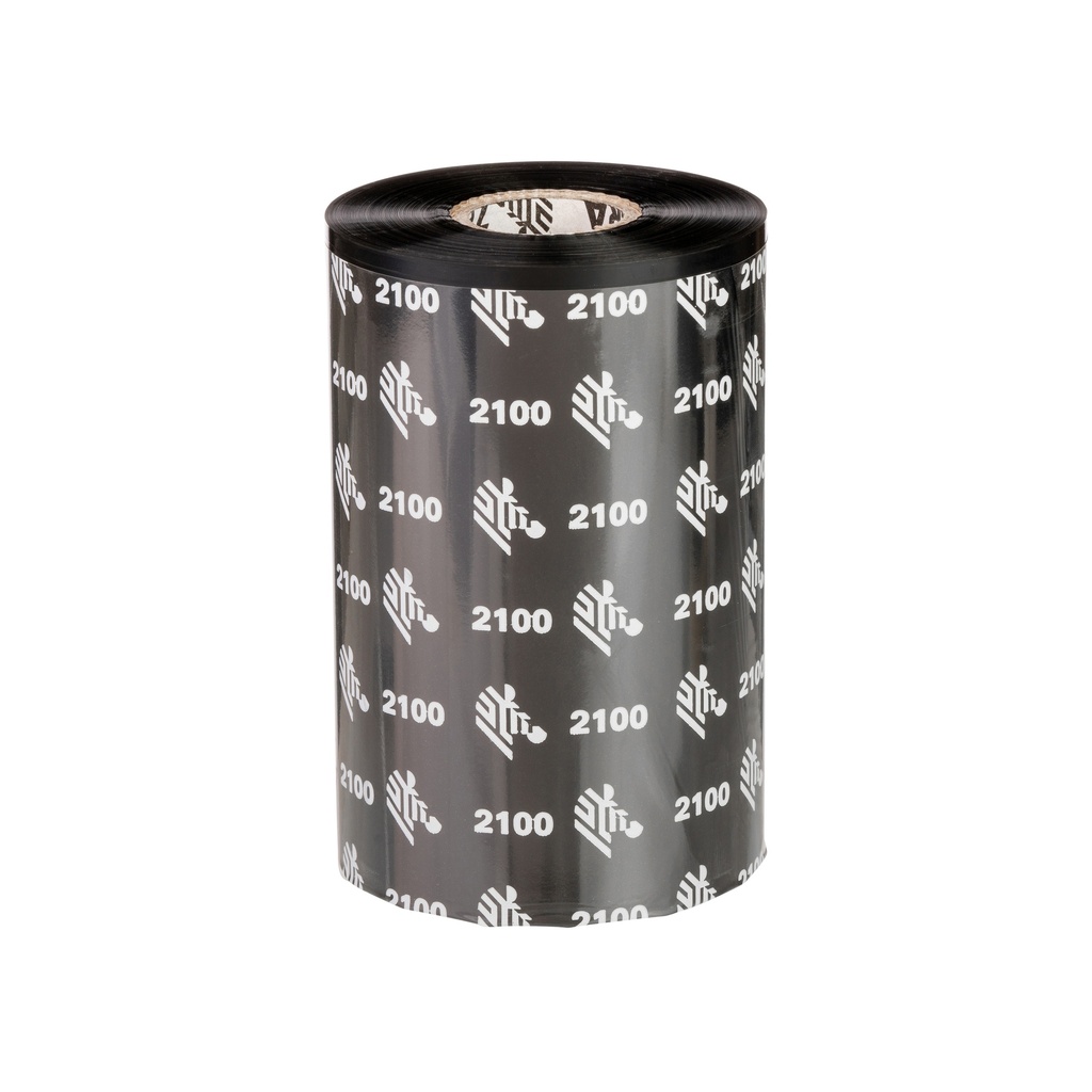02100BK08045 - Zebra - Ribbon de Cera, 80mm x 450m (3.15" x 1476'), Modelo 2100 Alto Rendimiento para impresora Industrial . 12 Ribbons/Caja