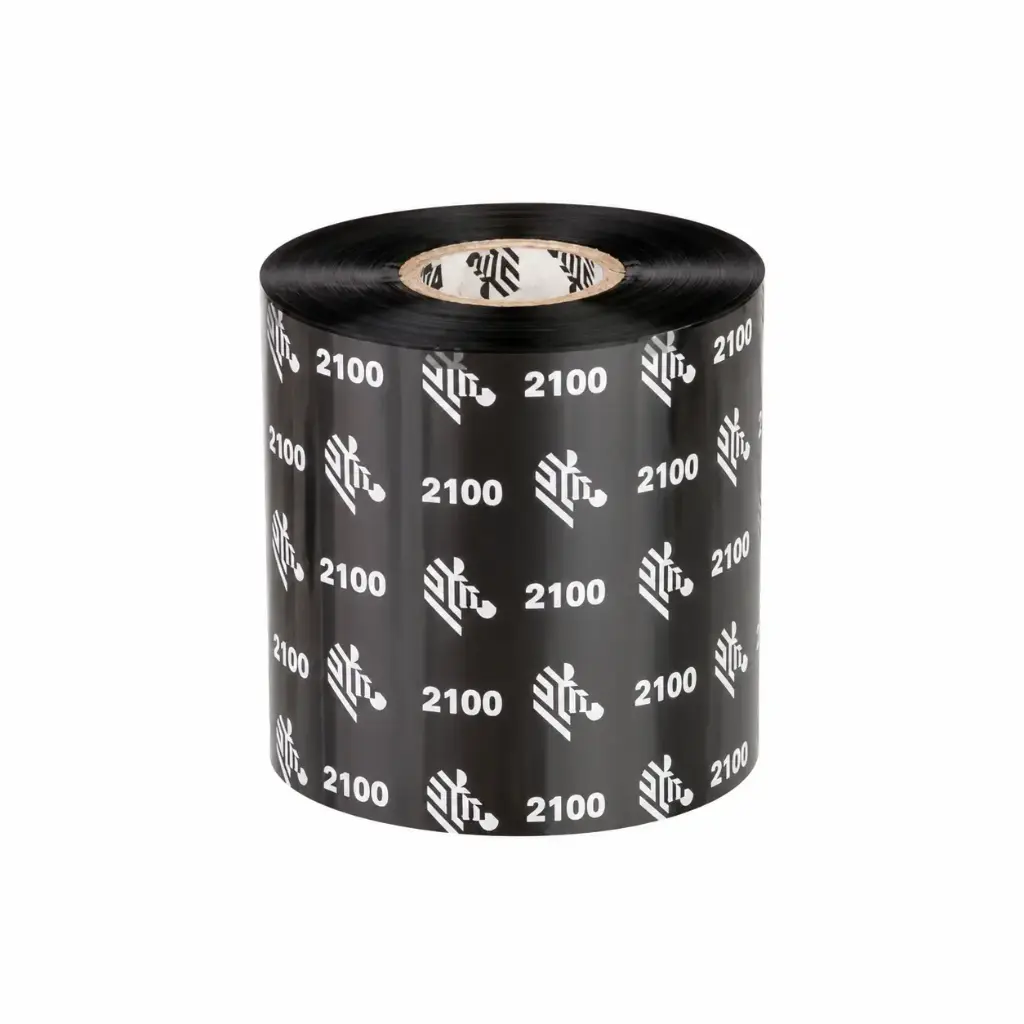 02100BK08045 - Zebra - Ribbon de Cera, 80mm x 450m (3.15" x 1476'), Modelo 2100 Alto Rendimiento para impresora Industrial . 12 Ribbons/Caja