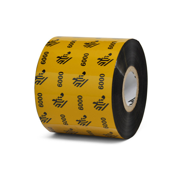 Wax Ribbon, 60mmx450m (2.36inx1476ft), 6000; Wax, 25mm (1in) core, 24/box