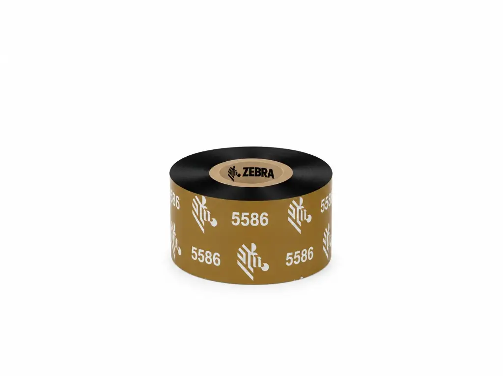 05586BK04045 - Zebra - Ribbon de Cera/Resina, 40mm x 450m (1.57" x 1476'), Modelo 5586 Premium para impresora Industrial . 6 Ribbons/Caja