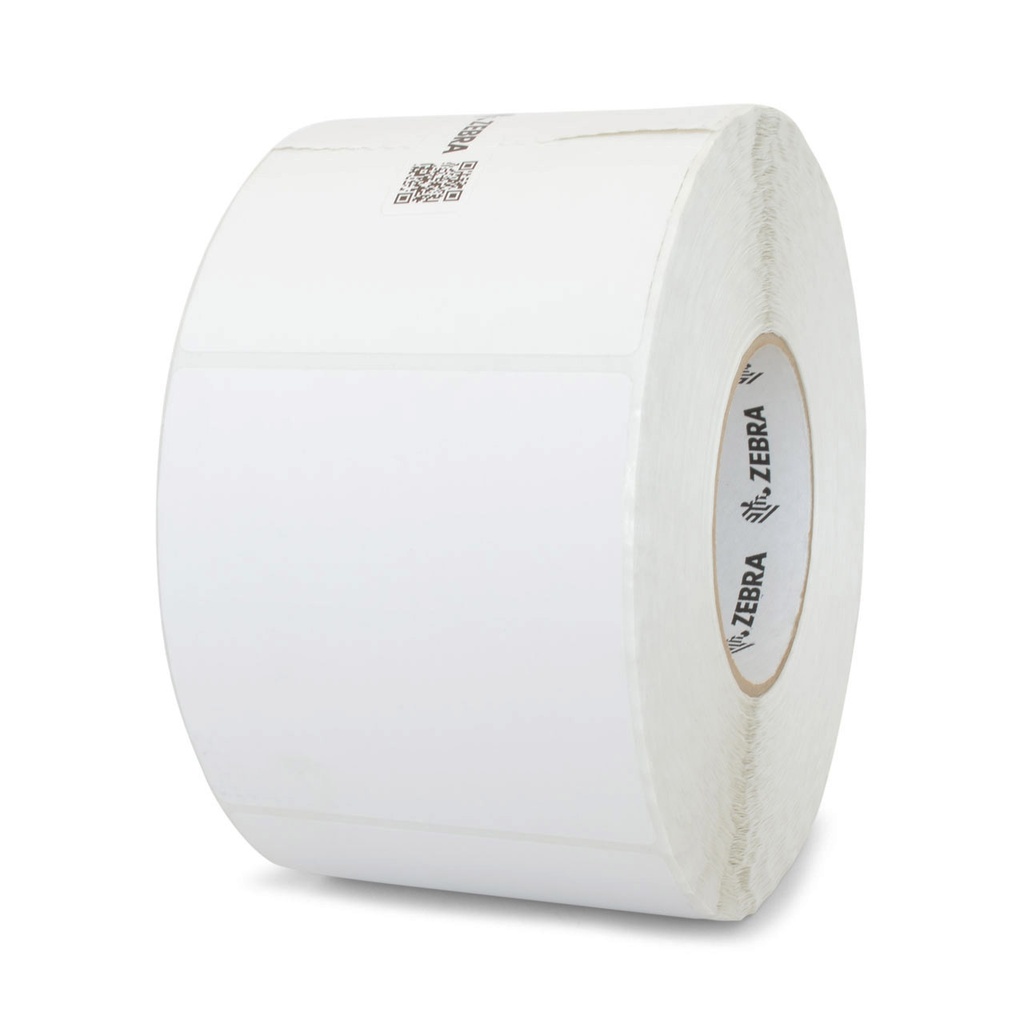 Label, Paper, 4x4in (101.6x101.6mm); TT, Coated, Permanent Adhesive, 3in (76.2mm) core, 1500/roll, 4/box, Plain