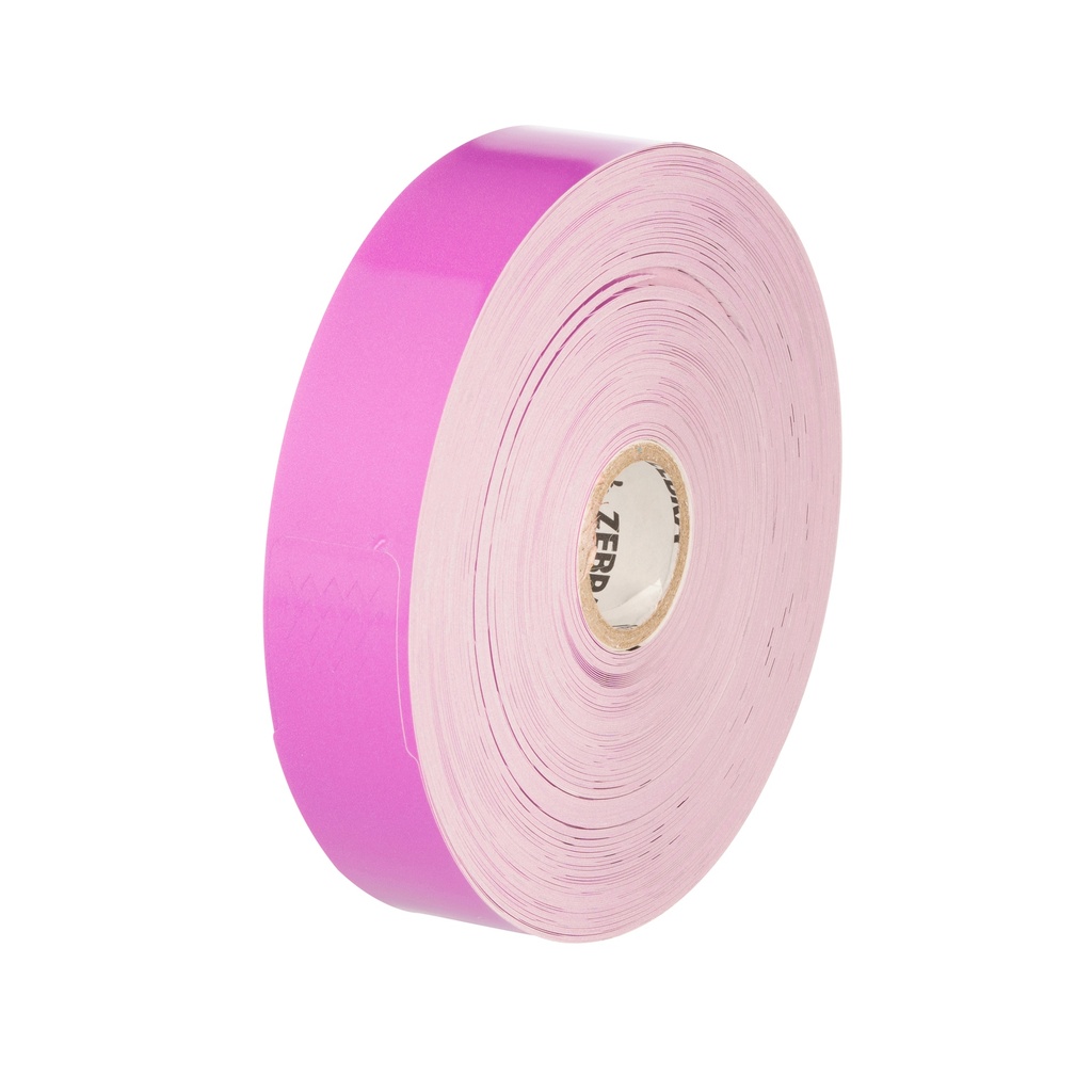 10012712-7- ZEBRA - Brazalete 1"x10", T. Directa. Polipropileno Morado, Z-Band Fun (Morado), para Impresora de Escritorio, 350/Rollo, con adhesivo Permanente, Perf. entre etiq.,    4 Rollos/caja. Peso por caja 1.81 kg. 