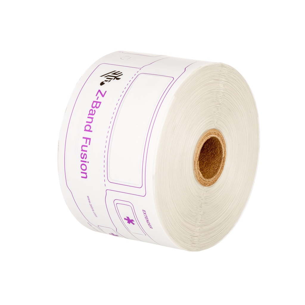Wristband, PolyPro/PET, 3 x 11in (76x279mm); DT, Z-Band Fusion, Adhesive Closure, Adult w/ Label, 200/roll, 5 rolls/case, 5OD. Image area: 2.75 x 0.875.