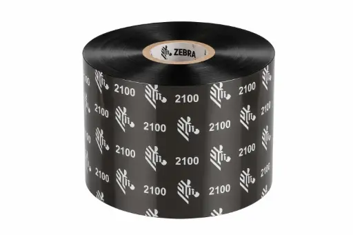 [02100BK08090] ZEBRA - WAX RIBBON, 80MMX900M (3.15INX2952FT), 2100; HIGH PERFORMANCE, 25MM (1IN) CORE, 6/BOX
