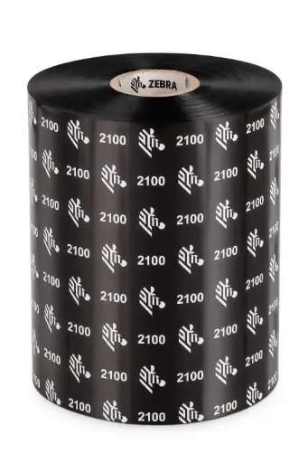 [02100BK17490] 02100BK17490 - Zebra - Ribbon de Cera, 174mm x 900m (6.85" x 2,955'), Modelo 2100 Alto Rendimiento para impresora de Especialidad. 6 Ribbons/Caja