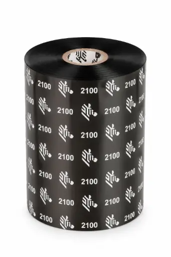 [02100BK15660] 02100BK15660 - Zebra - Ribbon de Cera, 156mm x 600m (6.14" x 1968.5'), Modelo 2100 Alto Rendimiento para impresora de Especialidad. 10 Ribbons/Caja