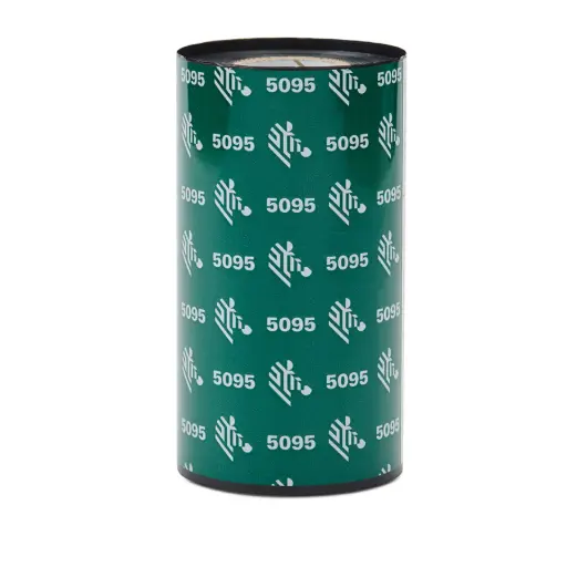 [LA05095BK11045] LA05095BK11045 - Zebra - Ribbon de Resina, 110mm x 450m (4.33" x 1476'), Modelo 5095 Alto Rendimiento para impresora Industrial. 24 Ribbons/Caja