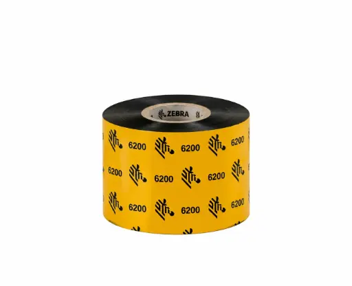 [ODL LA06200BK06045] LA06200BK06045 - Zebra - Ribbon de Resina, 60mm x 450m (2.36" x 1476'), Modelo 6200 Resin para impresora Industrial. 6 Ribbons/Caja