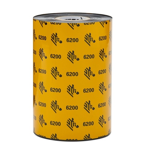 [LA06200BK11045] LA06200BK11045 - Zebra - Ribbon de Resina, 110mm x 450m (4.33" x 1476'), Modelo 6200 Resin para impresora Industrial. 6 Ribbons/Caja