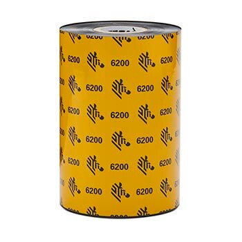 [LA06200BK13145] LA06200BK13145 - Zebra - Ribbon de Resina, 131mm x 450m (5.16" x 1476'), Modelo 6200 Resin para impresora Industrial. 6 Ribbons/Caja