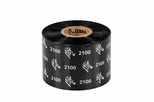 [02100BK06045] Wax Ribbon, 60mmx450m (2.36inx1476ft), 2100; High Performance, 25mm (1in) core, 12/box