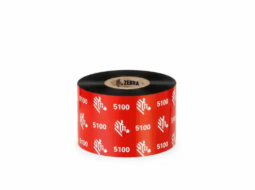 [05100BK06045] 05100BK06045 - Zebra - Ribbon de Resina, 60mm x 450m (2.36" x 1476'), Modelo 5100 Premium para impresora Industrial . 6 Ribbons/Caja