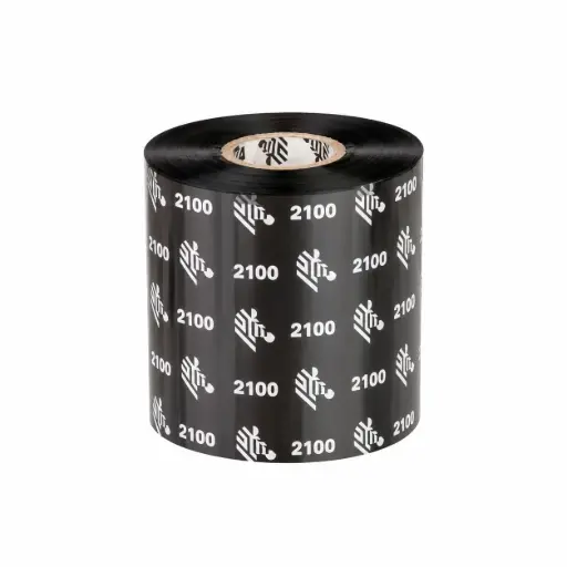 [02100BK08045] Wax Ribbon, 80mmx450m (3.15inx1476ft), 2100; High Performance, 25mm (1in) core, 12/box