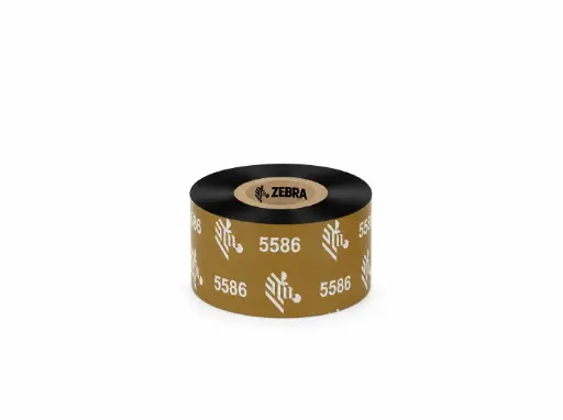 [05586BK04045] Wax/Resin Ribbon, 40mmx450m (1.57inx1476ft), 5586; Premium, 25mm (1in) core, 6/box